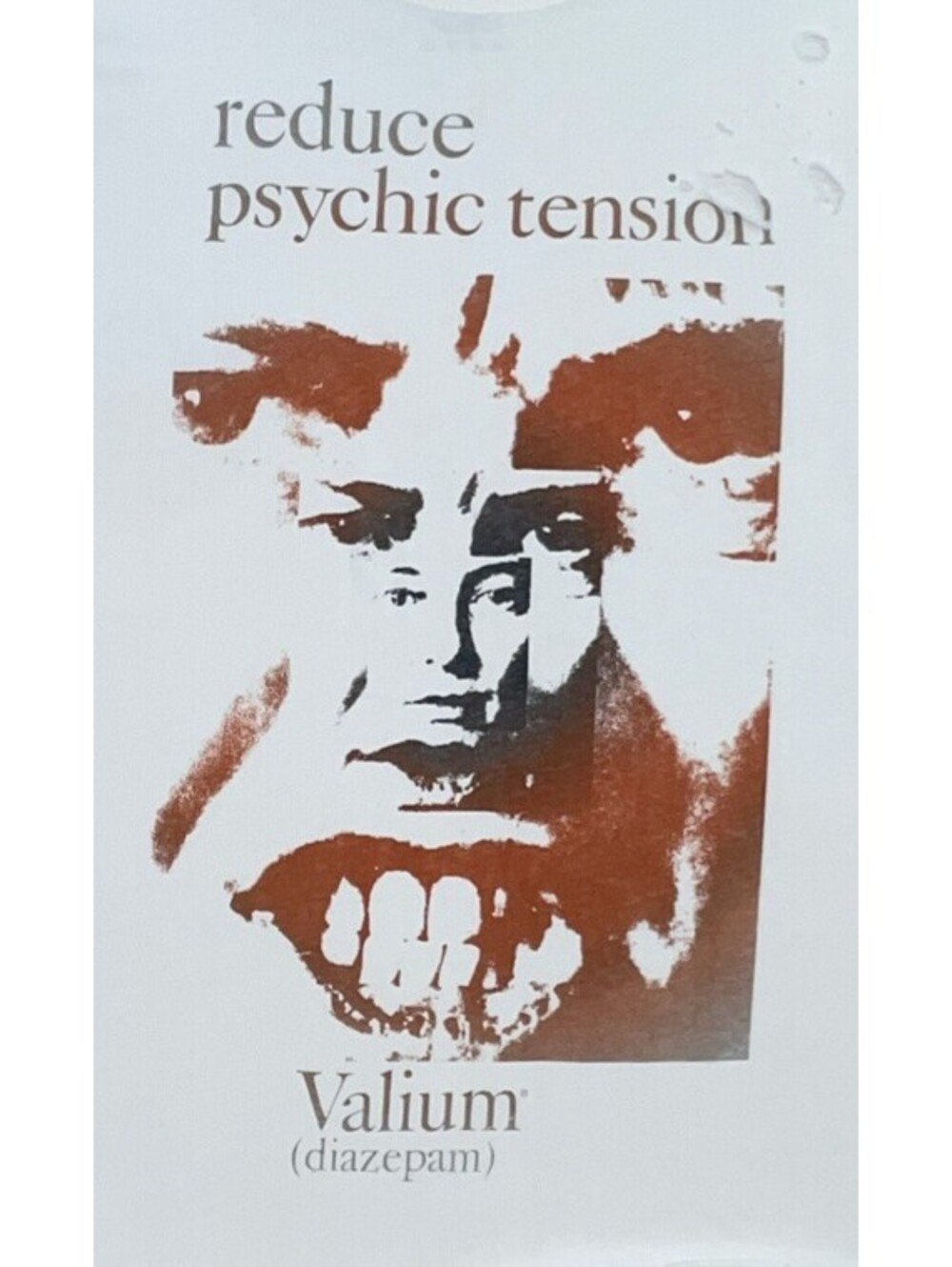 BRAND NEW Reduce Psychic Tension VALIUM Graphic Print Distressed Tee Mens Size L